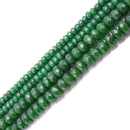 dark green dyed jade faceted rondelle beads