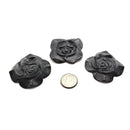 Hand Carved Black Jade flower Pendant Size Approx 40mm Sold Per Piece