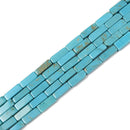 Blue Turquoise Rectangle Tube Beads Size 4x13mm 15.5'' Strand