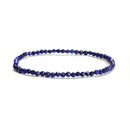 Natural Gemstone Faceted Round Beaded Elastic Bracelet 2mm 3mm 4mm 7.5'' Length