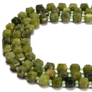 Natural Green Jade Faceted Rubik's Cube Beads Size 8-9mm 15.5'' Strand
