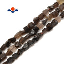 Smoky Quartz Rough Nugget Chunks Side Drill Beads Approx 8x11mm 15.5" Strand