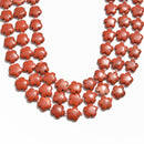 red poppy jasper flower shape beads