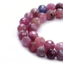 genuine ruby faceted round beads