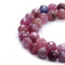 genuine ruby faceted round beads