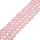 Rose Quartz Faceted Star Cut Beads 8mm 15.5" Strand