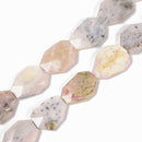 Pink Opal Rectangle Slice Faceted Octagon Beads Approx 30x40mm 15.5" Strand