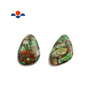 Green Sea Sediment Jasper Pendant Teardrop or Irregular Shape Approx 30x40mm