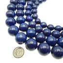 lapis lazuli smooth round beads