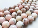 natural pink opal smooth round beads