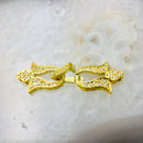 light gold plated copper with micro pave clear zircon clasp
