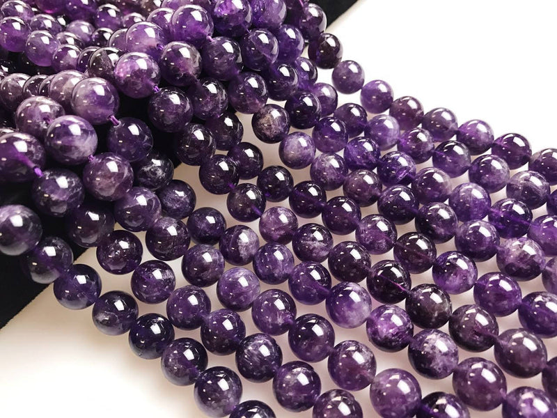 natural amethyst smooth round beads 