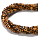 Natural Yellow Tiger Eye Heishi Disc Beads Size 2x4mm 3x6mm 15.5'' Strand