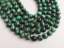 Green Tiger's Eye Smooth Round Beads 4mm 6mm 8mm 10mm 12mm 14mm 15.5" Strand
