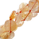 natural citrine faceted flat square slice beads