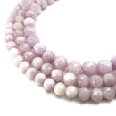 natural kunzite faceted round beads