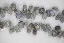natural labradorite side drilled matte irregular nugget beads