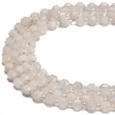 White Rainbow Moonstone Prism Cut Double Point Faceted Round Size 6mm 15.5'' Str