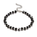 Spinel Faceted Rondelle Beaded Bracelet Silver Plated Clasp 5x7mm 7.5" Length