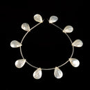 white mop shell smooth flat teardrop beads