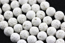 white volcanic lava rock stone beads