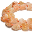 Natural Citrine Large Rough Nugget Chunks Beads Size 20-30mm 15.5'' Strand