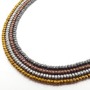 silver gold gray copper hematite faceted matte rondelle beads