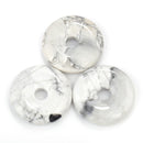 natural howlite donut circle pendant
