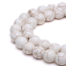 white howlite turquoise smooth round beads