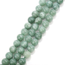 Cloudy Green Dyed Jade Smooth Round Beads 6mm 8mm 10mm 15.5" Strand