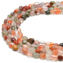 multi color quartz smooth pebble nugget beads