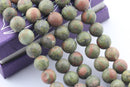 large hole unakite matte round beads