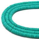 Blue Green Lava Rock Stone Heishi Rondelle Discs Beads 2x4mm 2x6mm 2x8mm 15.5" Strand