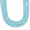 Light Blue Turquoise Faceted Coin Beads Size 8mm 15.5'' Strand