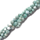 high quality natural larimar faceted round beads