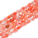 Carnelian Nugget Smooth Pebble Nugget Beads Approx 6-8mm 15.5" Strand