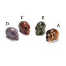 Natural Gemstone Crystal Hand Carved Halloween Skulls Size 2'' Sold By Piece