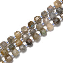 Natural Labradorite Rubik's Cube Beads Size 8mm 15.5'' Strand