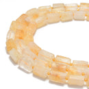 natural citrine matte cylinder beads