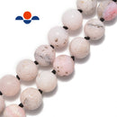 natural pink opal carved round beads