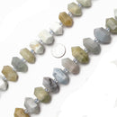 Multi Color Aquamarine Graduated Center Drill Points Beads 20-25mm 15.5" Strand