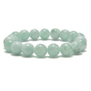 green moonstone smooth round elastic bracelet