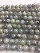 natural white labradorite smooth round beads