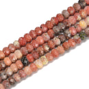Plum Blossom Jasper Hard Cut Faceted Rondelle Beads Size 4x6mm 15.5'' Strand