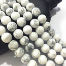 large hole howlite matte round beads