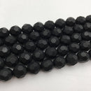 black onyx matte big faceted round beads