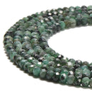 Natural Emerald Faceted Rondelle Beads Size 2x3mm 3x4mm 15.5'' Strand