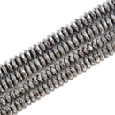 Silver Hematite Faceted Rondelle Beads Size 3x6mm 3x8mm 3x10mm 15.5'' Strand