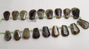 green garnet graduated faceted trapezoid shape beads
