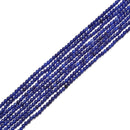 Dark Blue Dyed Jade Smooth Round Beads 2.5mm 15.5" Strand